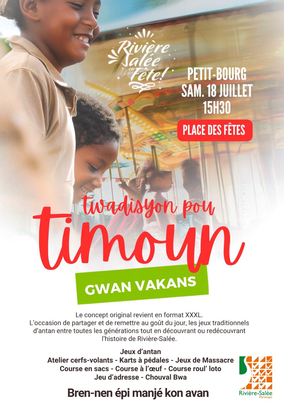 Twadisyon pou Timoun – Gwan Vakans, Petit-Bourg - Rivière-Salée, samedi 18 juillet 15h30
